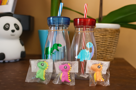 Personalized Dinosaur Water Bottles COMBO with ERASER 🦖✨