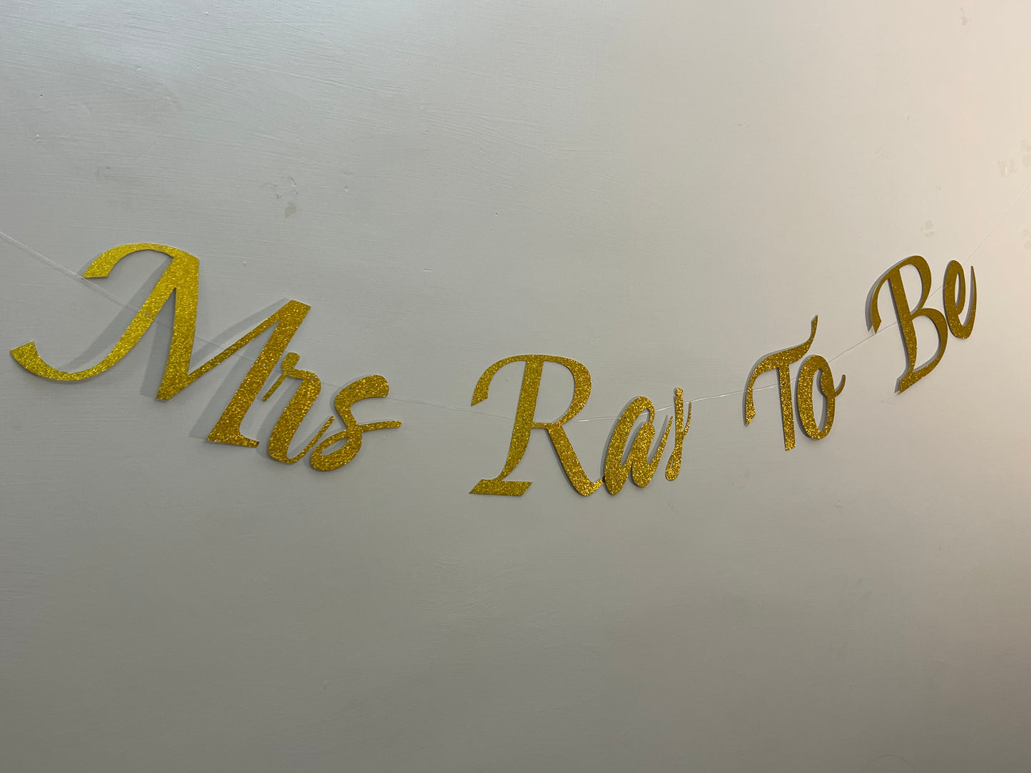 Customised Cursive Gold Glitter Banner - Personalized Handmade party decorations for all occasions