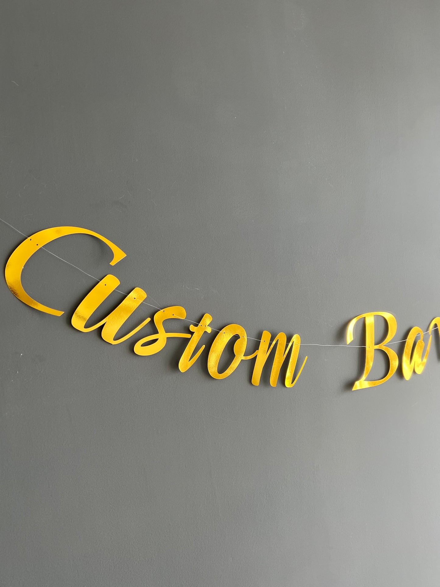 Customized Cursive Metallic Gold Banner - Personalized Handmade party decorations for all occasions