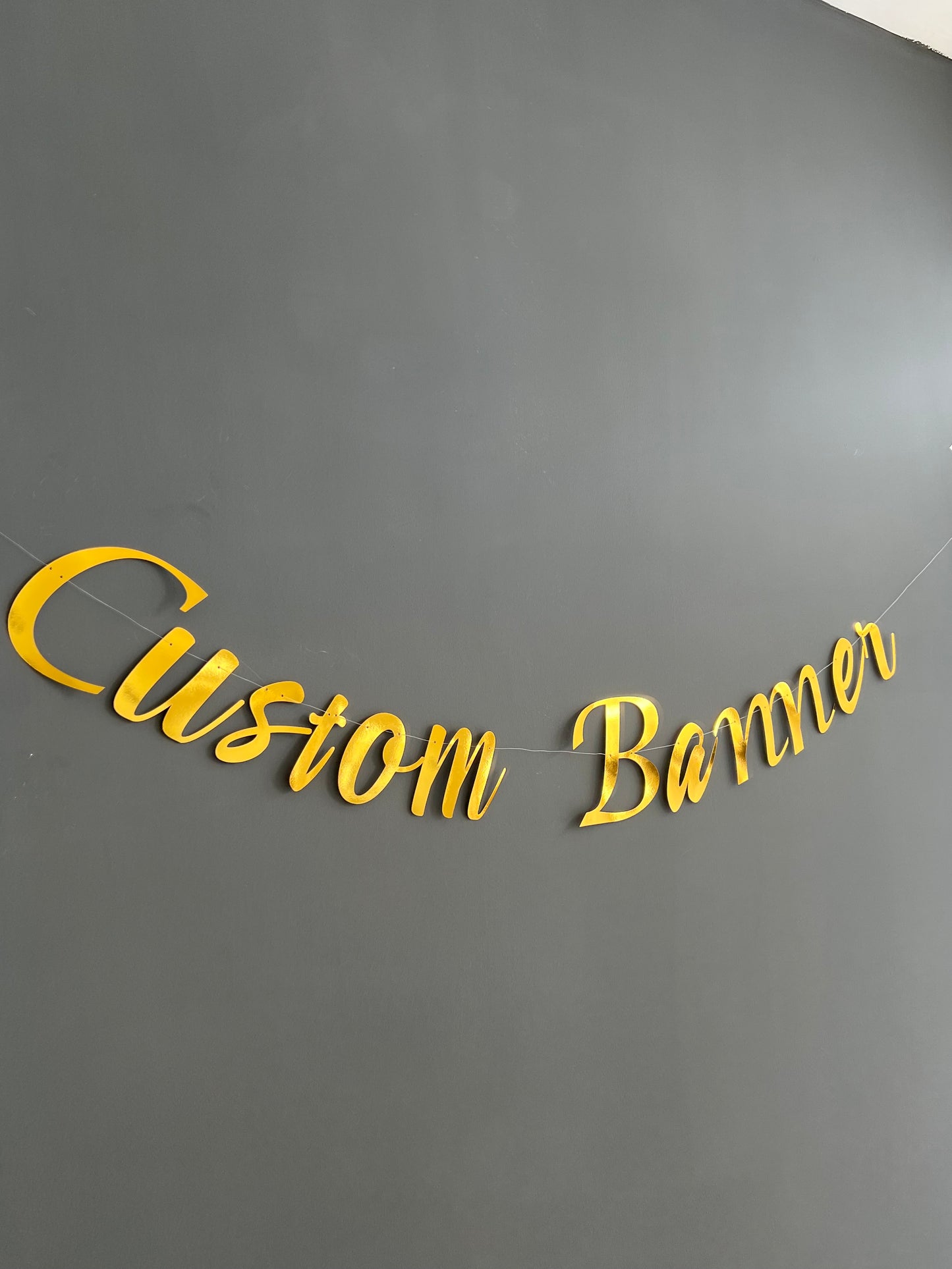 Customized Cursive Metallic Gold Banner - Personalized Handmade party decorations for all occasions