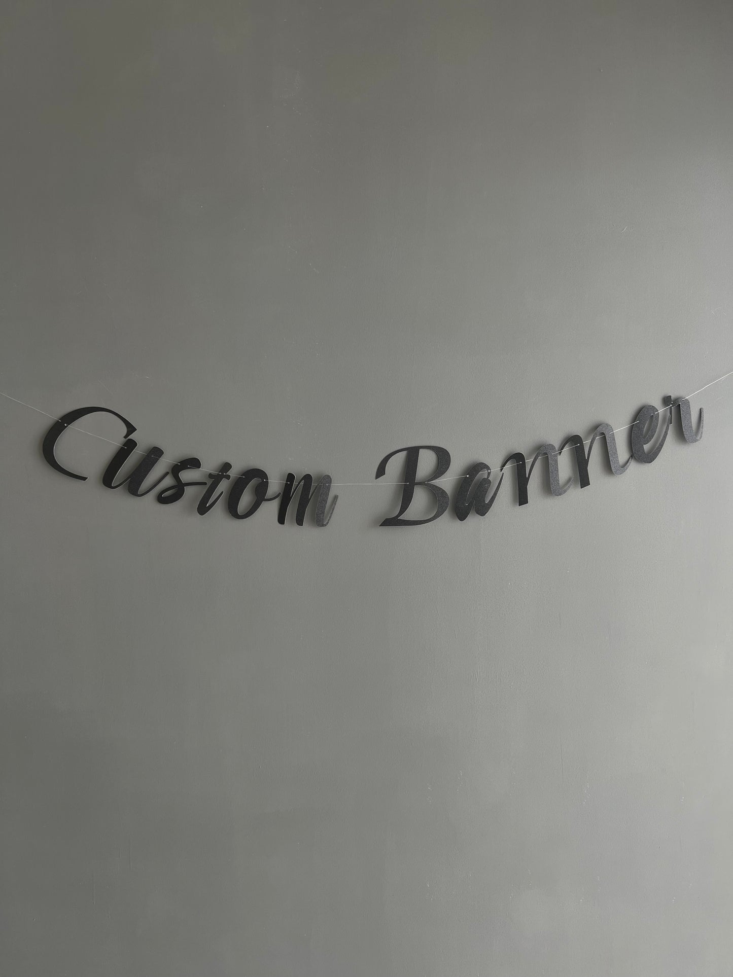 Customised Cursive Black Glitter Banner - Personalized Handmade party decorations for all occasions