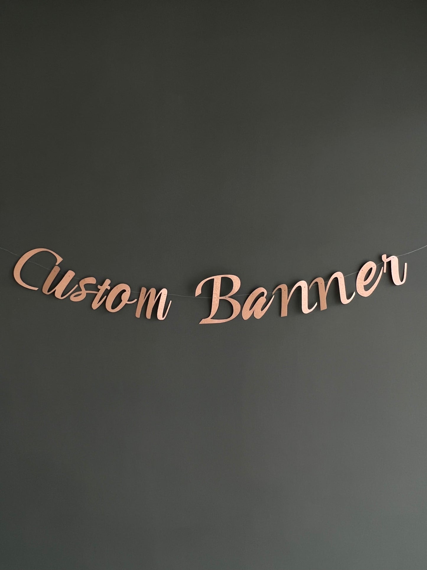 Customised Cursive Glitter Rose Gold Banner - Personalized Handmade party decorations for all occasions