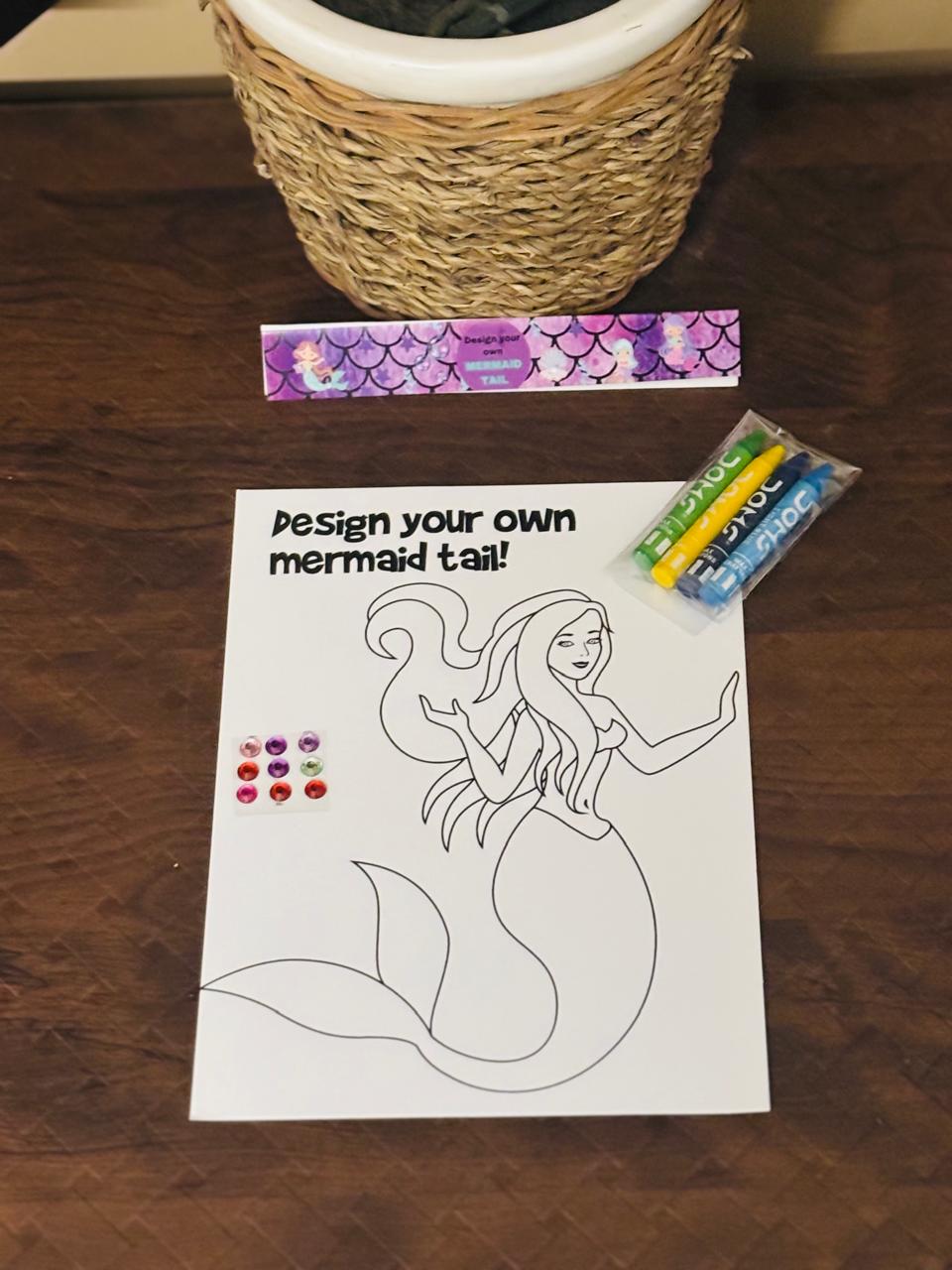 Design Your Own Mermaid Tail - Kids DIY Craft Kit - Colour, Cut & Glue