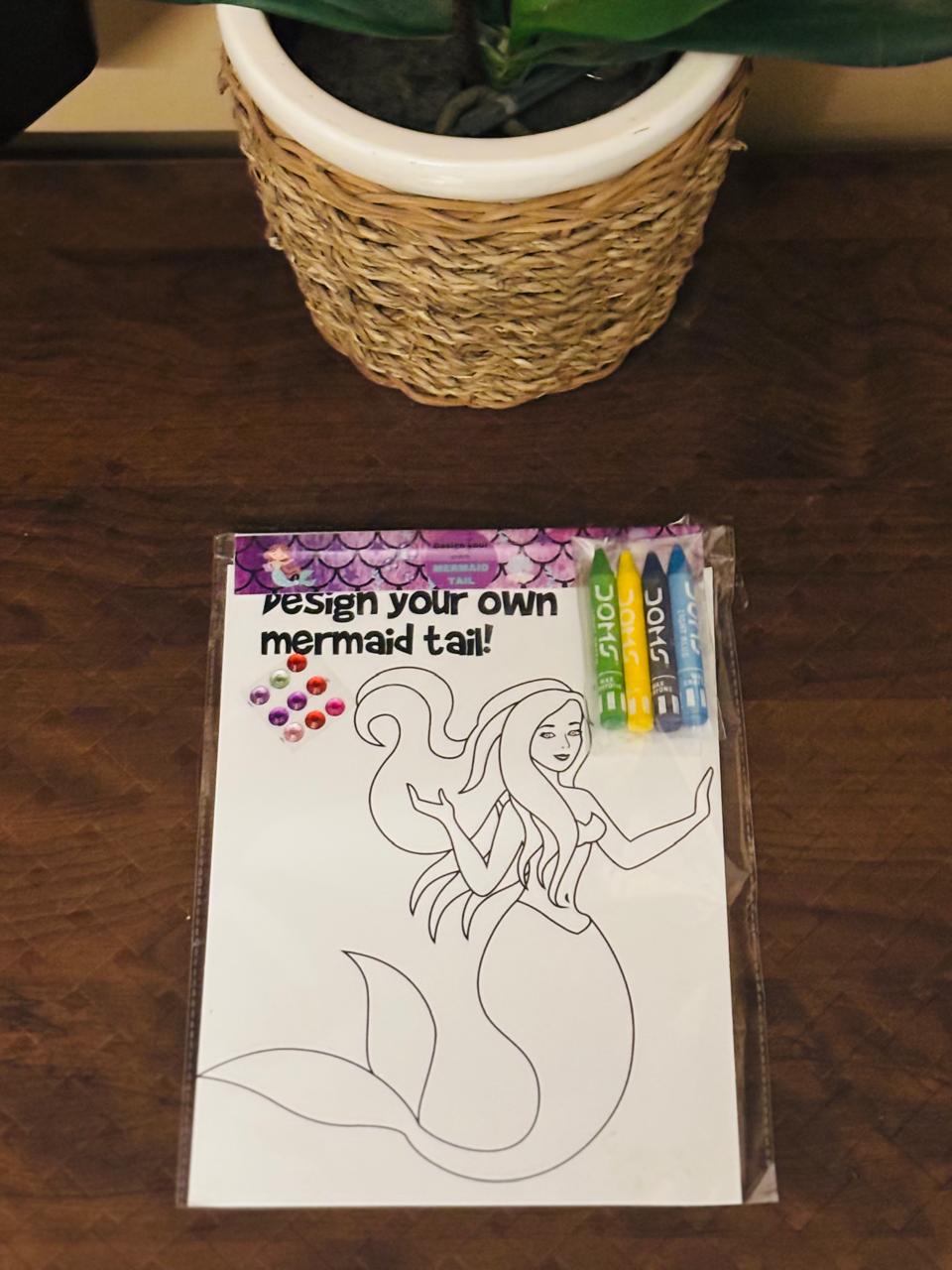 Design Your Own Mermaid Tail - Kids DIY Craft Kit - Colour, Cut & Glue