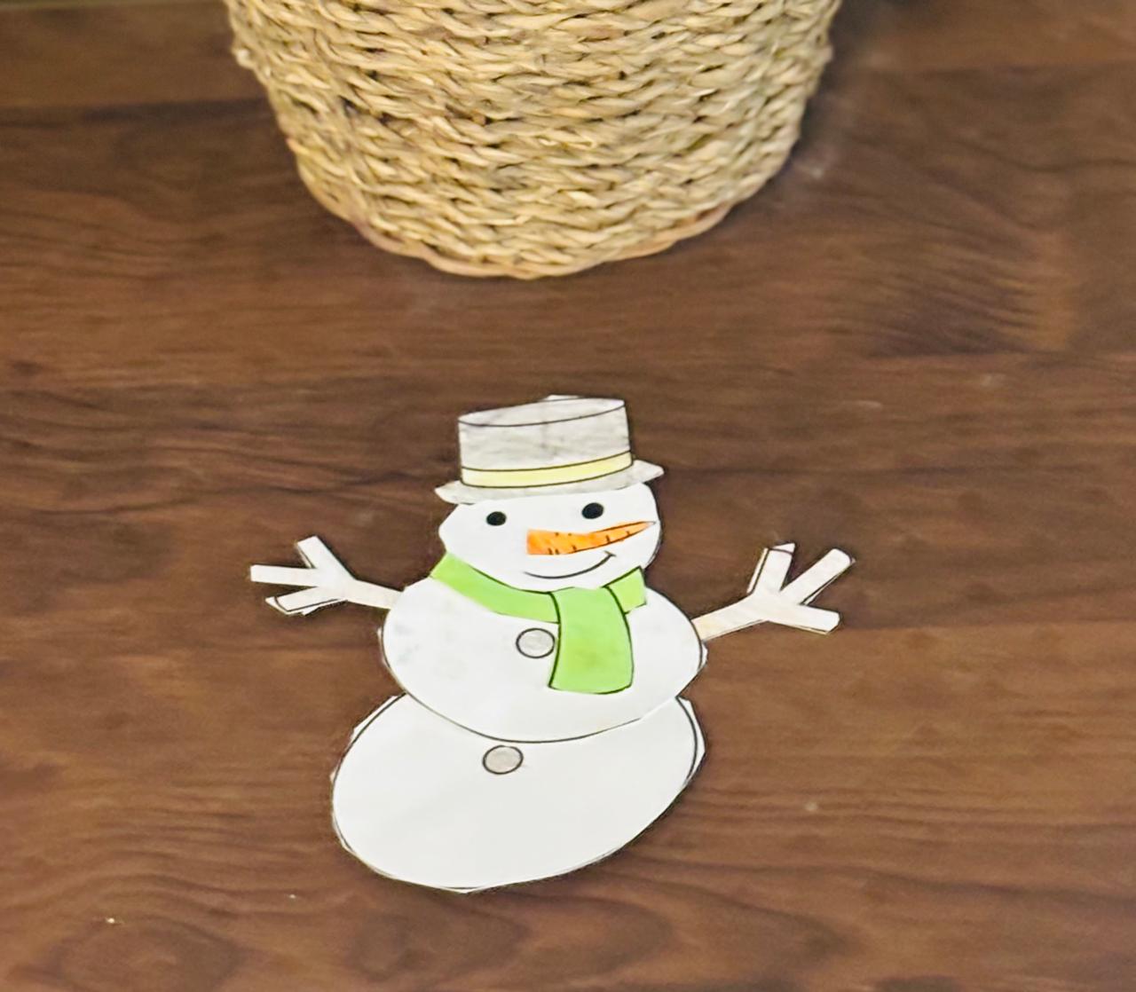 ⛄ Make Your Own Snowman Craft Kit - Colour, Cut & Glue