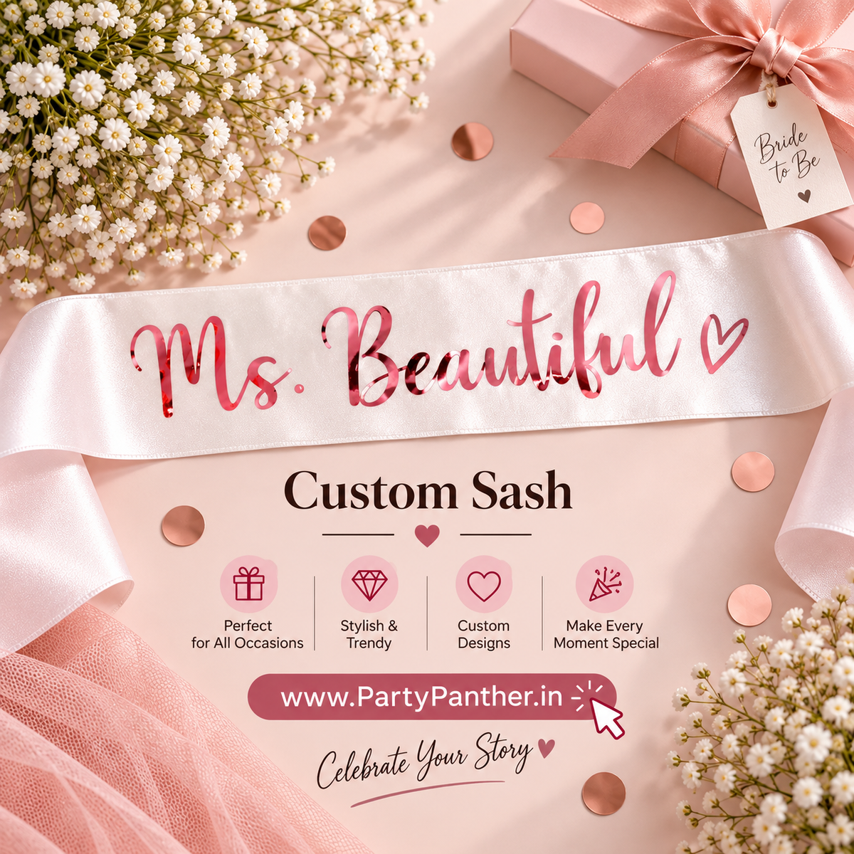 Customised bridal sash π