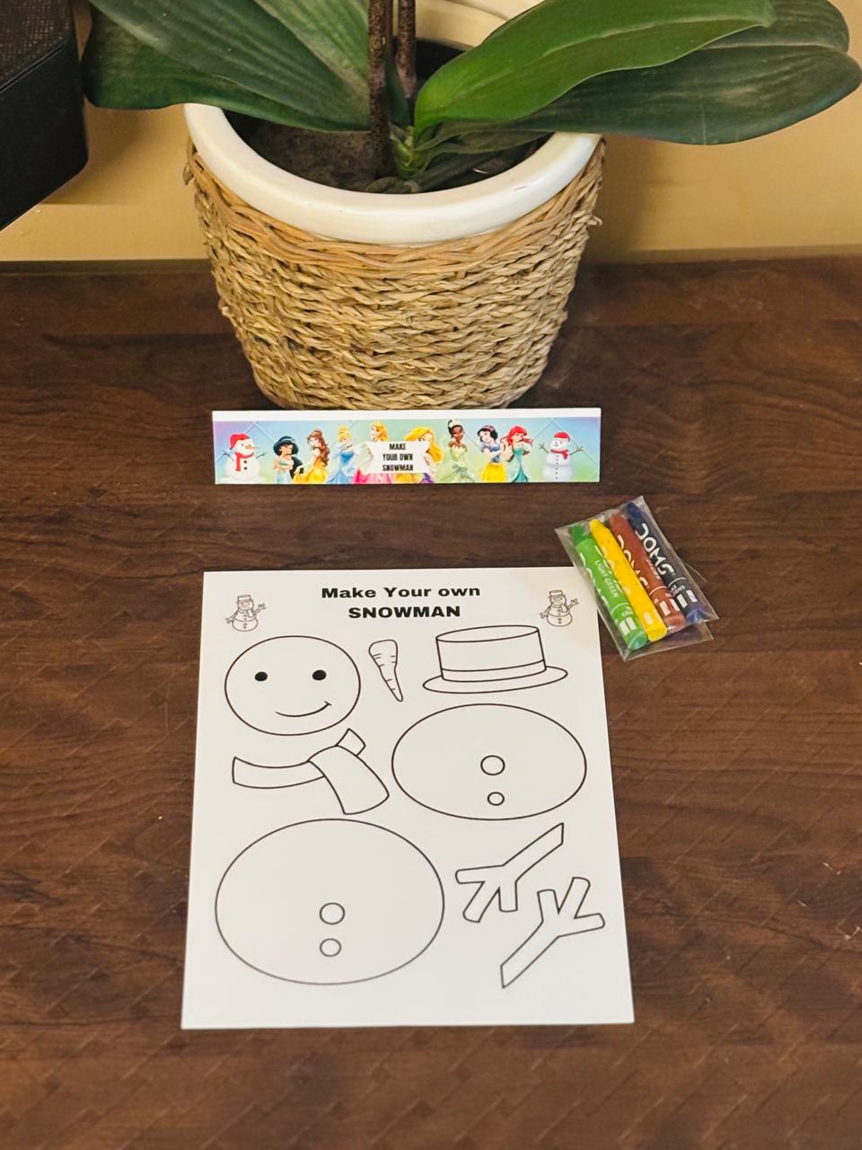 ⛄ Make Your Own Snowman Craft Kit - Colour, Cut & Glue
