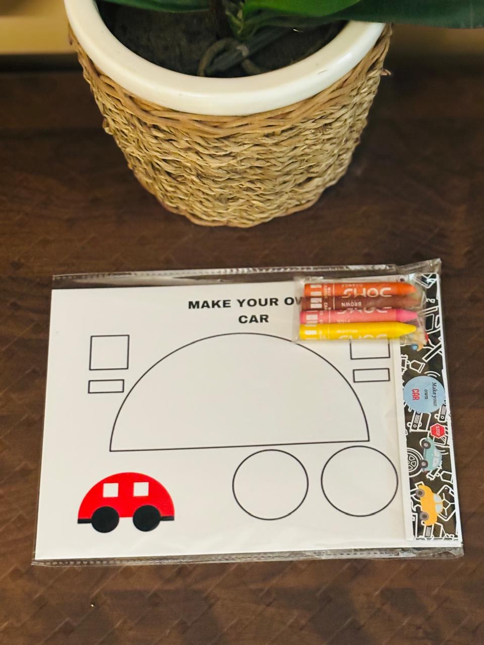Make Your Own Car Craft Kit - Kids DIY Craft Kit - Colour, Cut & Glue