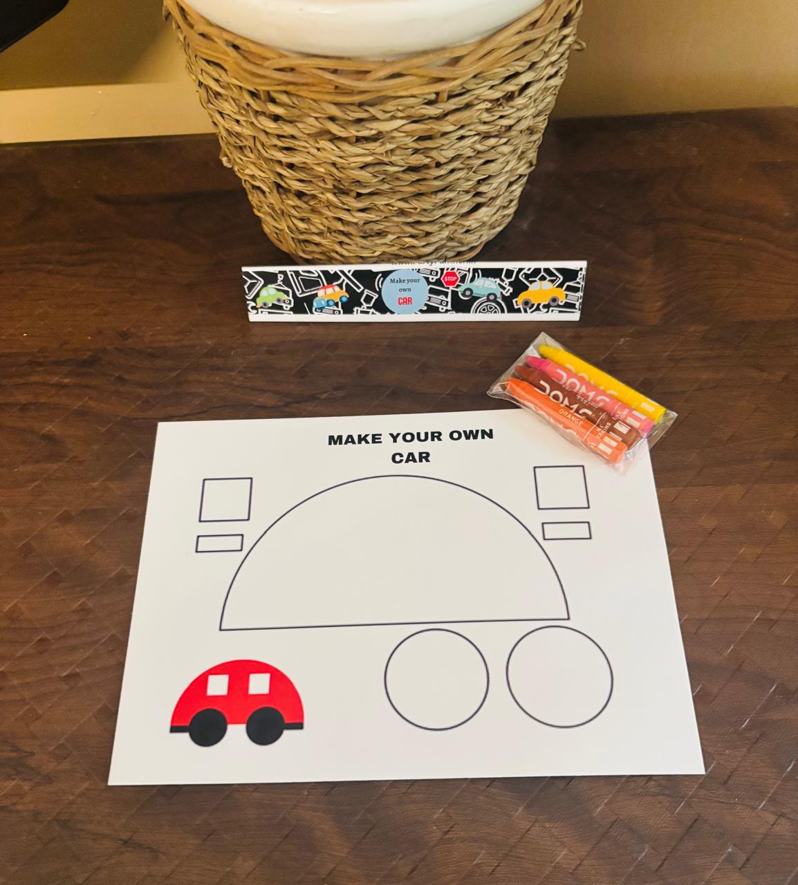 Make Your Own Car Craft Kit - Kids DIY Craft Kit - Colour, Cut & Glue
