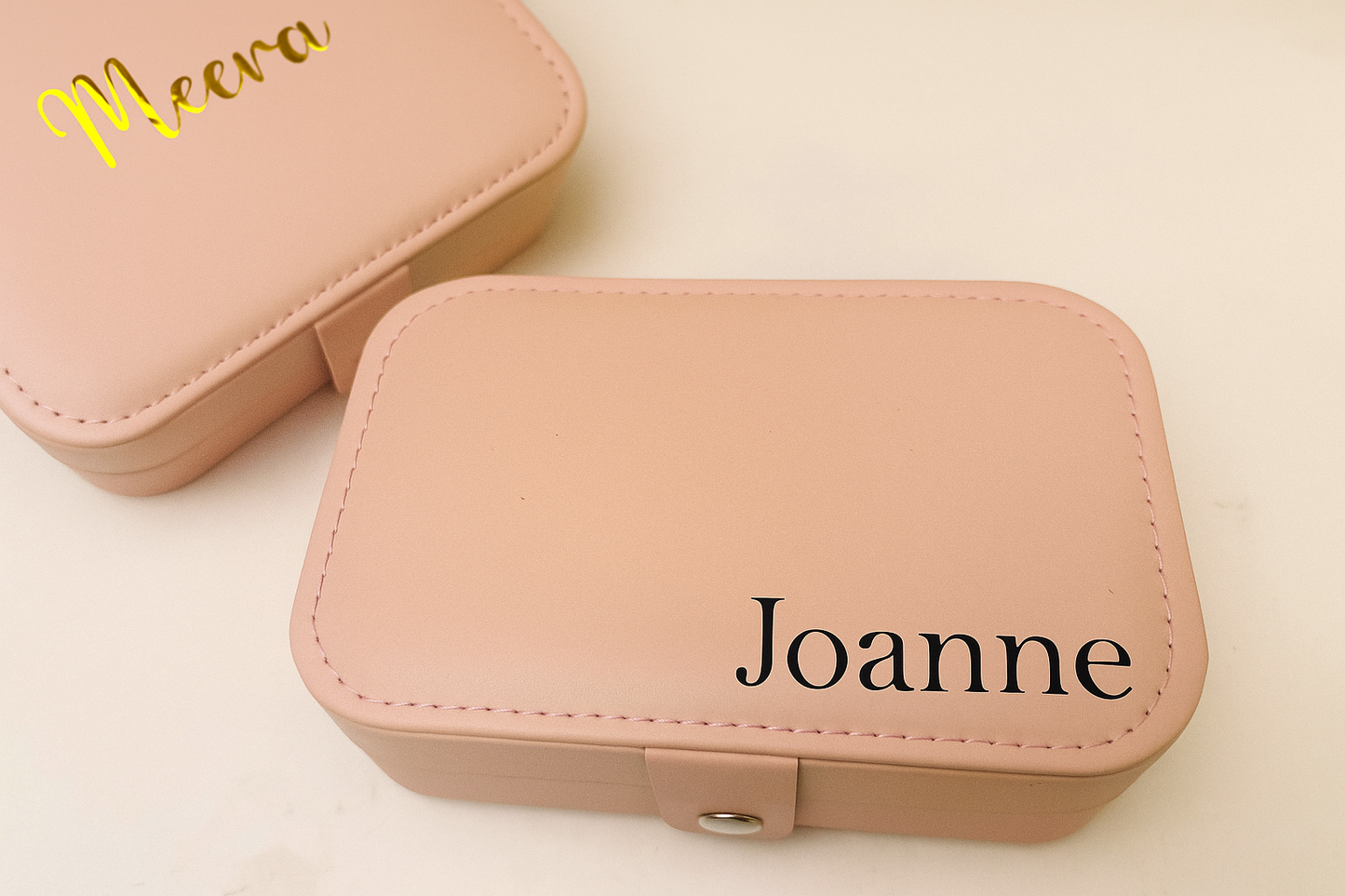 Personalized Travel Jewellery Box – Blush Pink