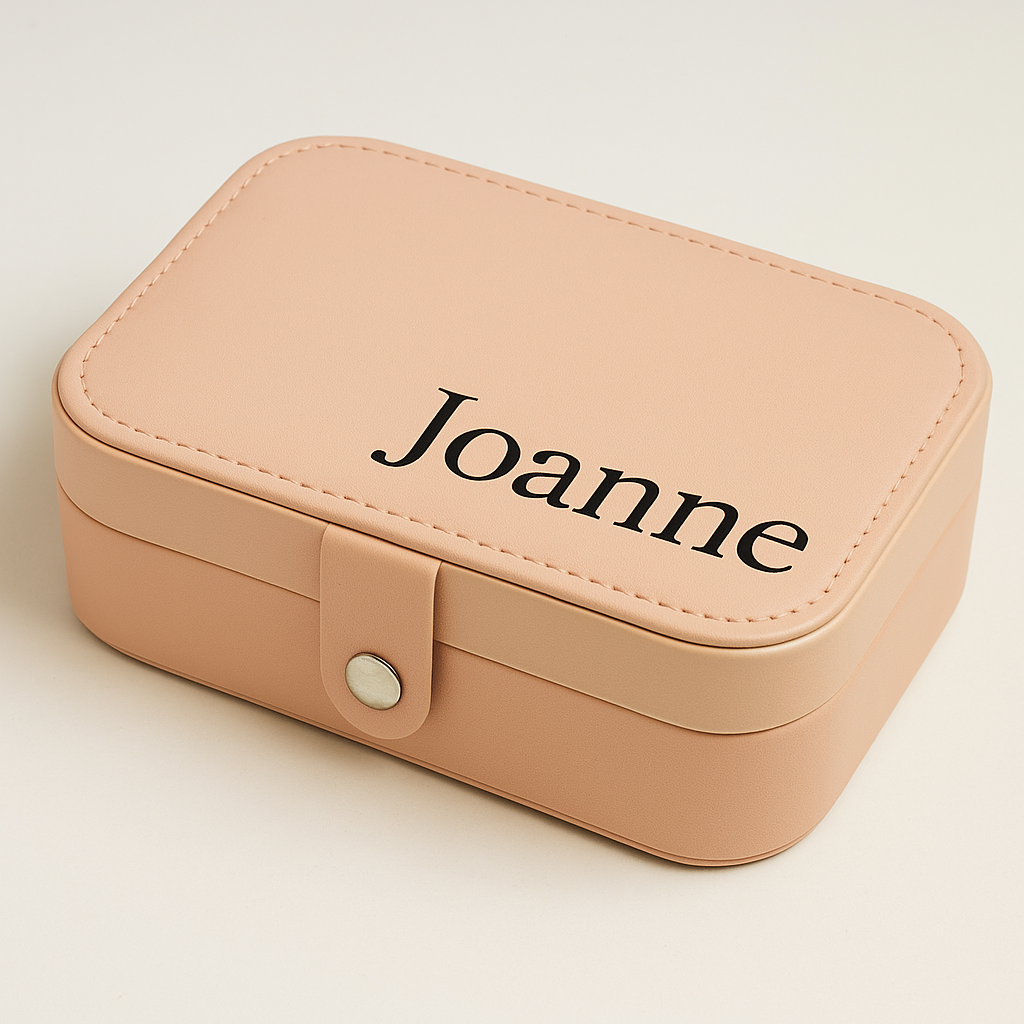 Personalized Travel Jewellery Box – Blush Pink