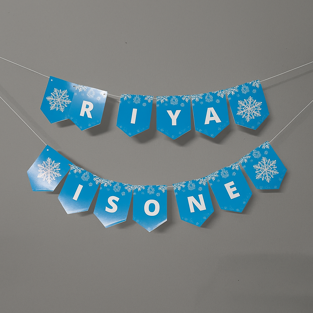 Winter Wonderland / Snowflake / Princess Birthday Banner – Customizable Party Decoration