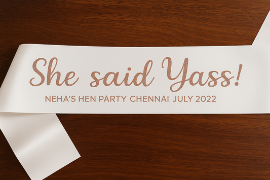 Customised bridal sash ๐