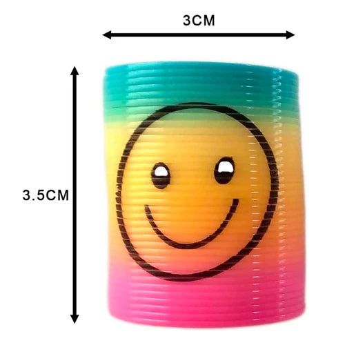 Mini Neon Smile Face Slinky Toys – Party Favors (Set of 4)