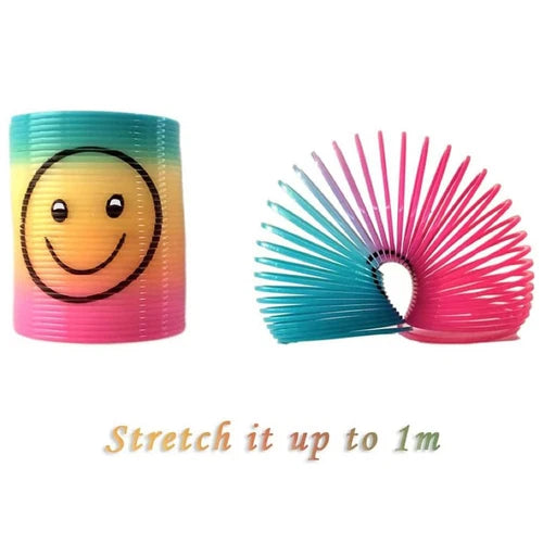 Mini Neon Smile Face Slinky Toys – Party Favors (Set of 4)