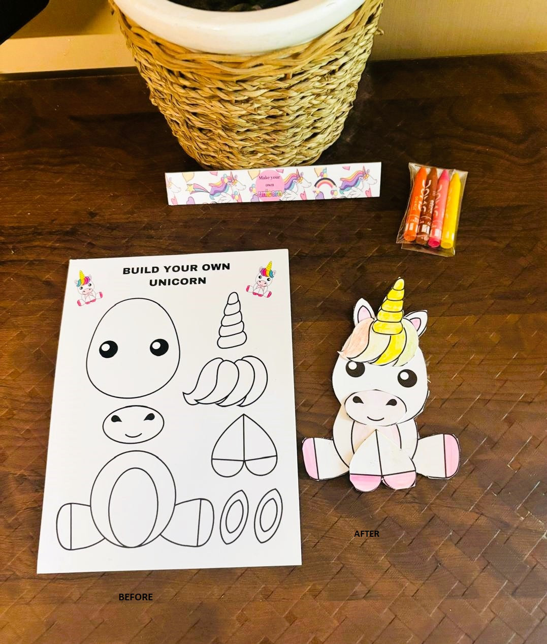Make your own Unicorn - Colour, Cut & Glue