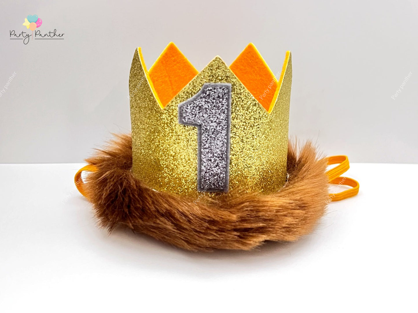 Gold Glitter First Birthday Crown – “Wild One” Theme