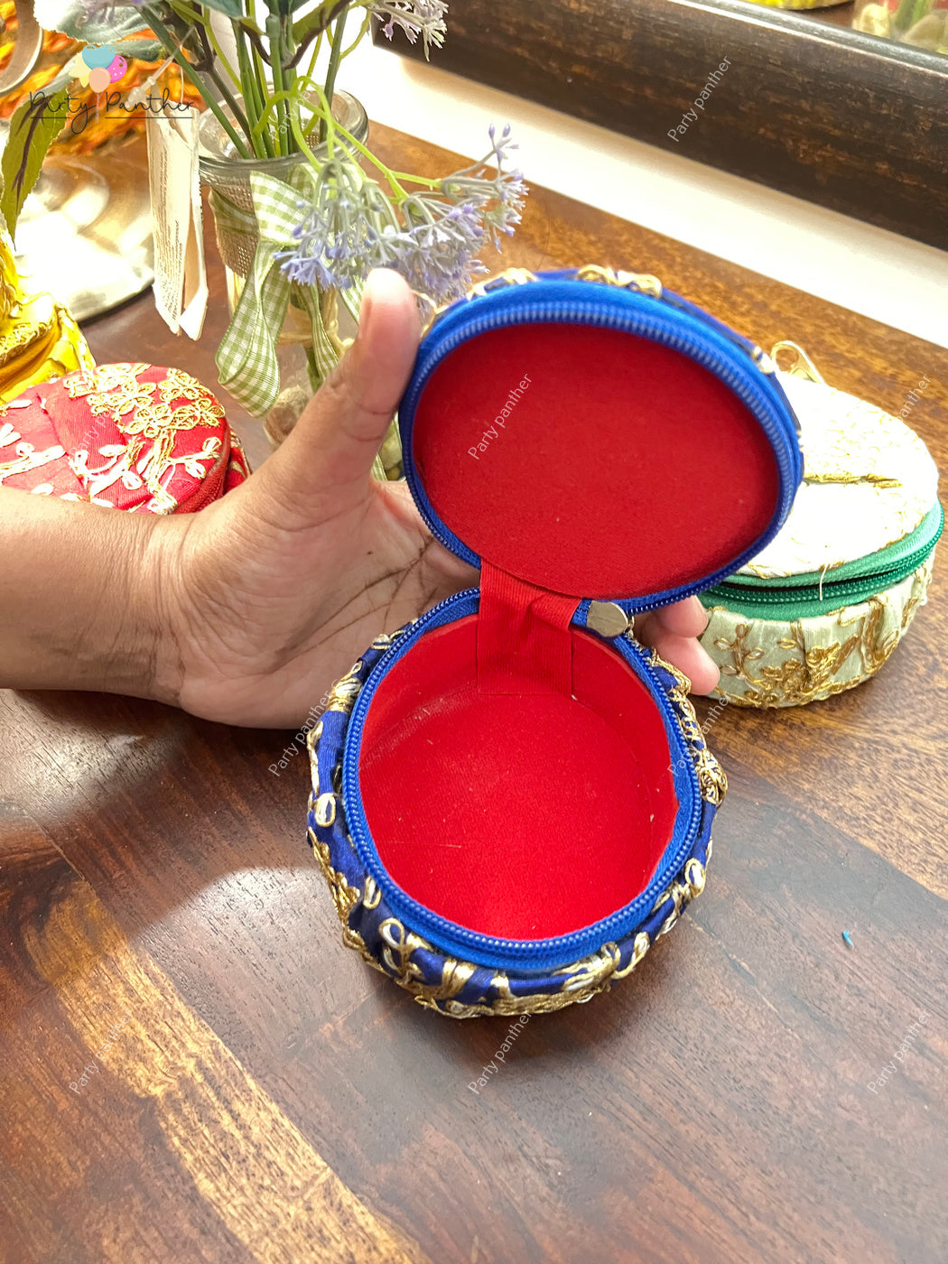 Return gift combo -   Beautiful embroidery design Bangle Box with Bangles, Kumkum and turmeric.