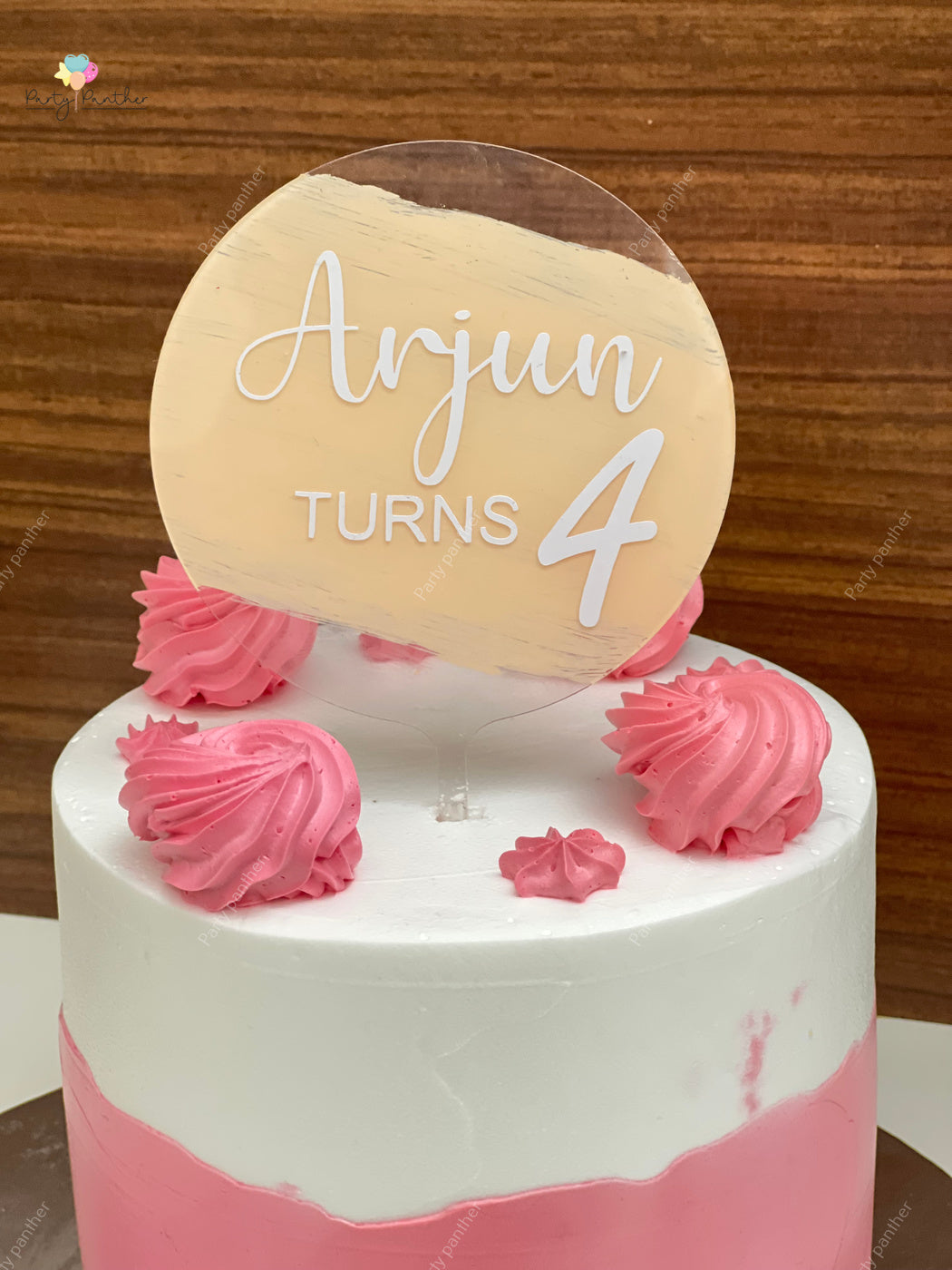 Personalised Acrylic round cake topper for wedding,Engagement, baby shower and Birthday parties