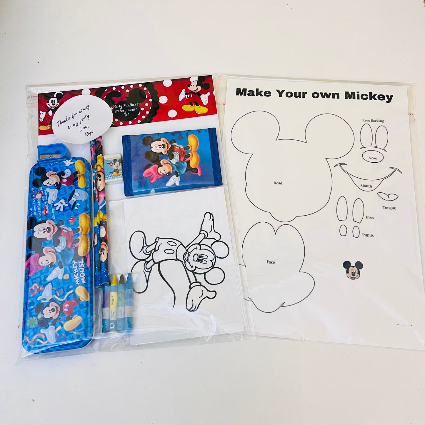 Mickey mouse inspired Activity pack Personalised - Children's Activity Pack Pre-Filled Party Bag