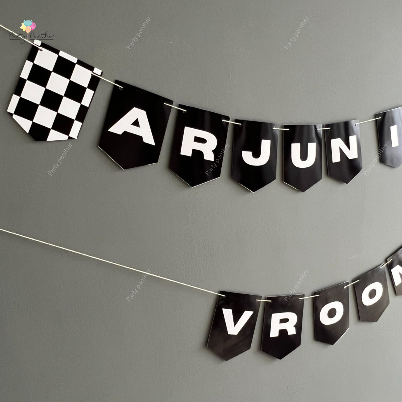Personalised Car Birthday Theme, Two Fast, Racing / Vroom Theme Banner - Personalised with any text or Number Custom Banner