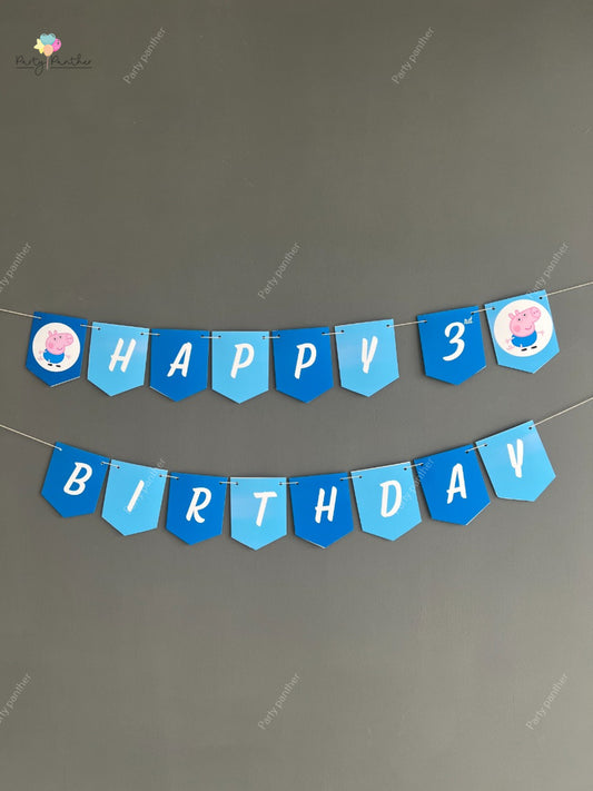 Personalised George pig theme birthday banner - Personalised with any text or Number Custom Banner