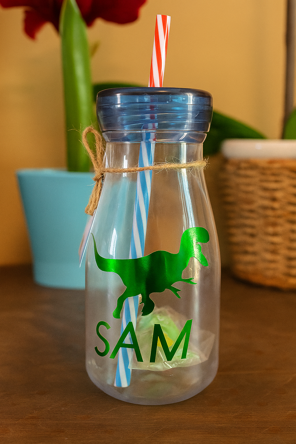Personalized Dinosaur Water Bottles COMBO with ERASER 🦖✨
