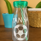 Personalised Milkshake Bottles com as a party favor - Football