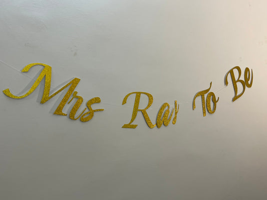 Customised Cursive Gold Glitter Banner - Personalized Handmade party decorations for all occasions