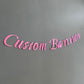 Customised Cursive Metallic Pink Banner - Personalized Handmade party decorations for all occasions