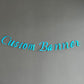 Customised Cursive Blue Glitter Banner - Personalized Handmade party decorations for all occasions
