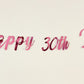 Customised Cursive Metallic Pink Banner - Personalized Handmade party decorations for all occasions