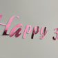 Customised Cursive Metallic Pink Banner - Personalized Handmade party decorations for all occasions
