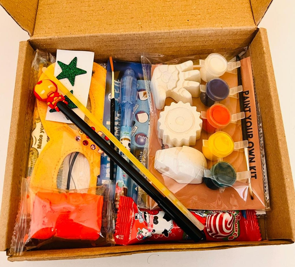 Personalised combo return gifts for kids - Marvel activity set