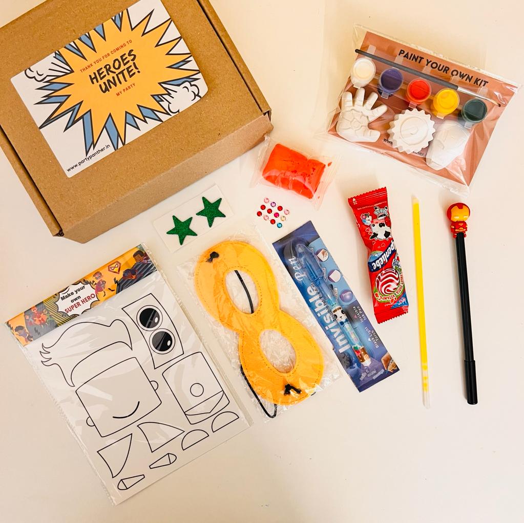 Personalised combo return gifts for kids - Marvel activity set