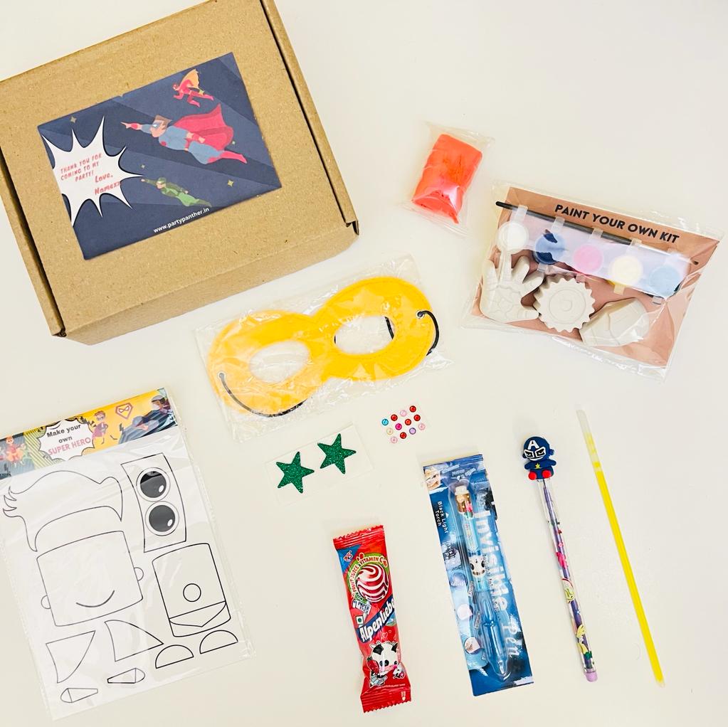 Personalised combo return gifts for kids - Marvel activity set