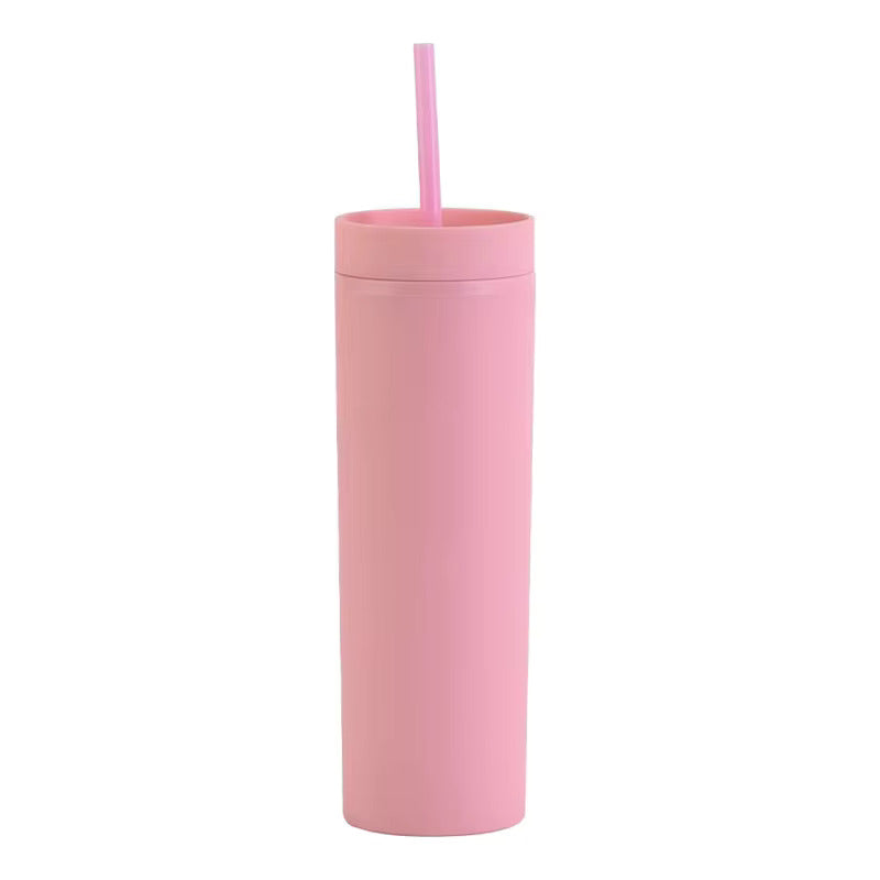 Pack of 2 Long Tumbler with Same Lid and Straw,500ml - Pastel Skinny Tumblers, Unique return  gift