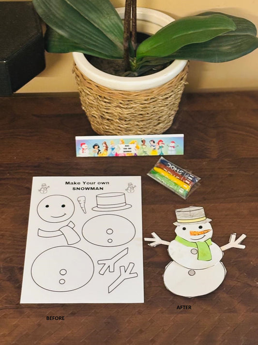 ⛄ Make Your Own Snowman Craft Kit - Colour, Cut & Glue