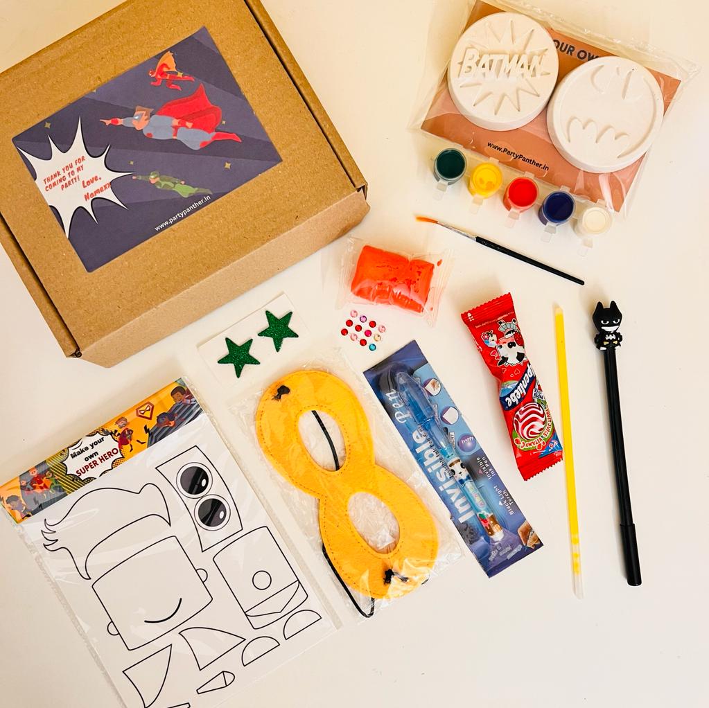 Personalised combo return gifts for kids - Super Hero activity set