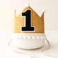 Burlap First Birthday Crown –