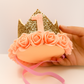 Rose gold 1st Birthday Crown – Rose gold & Gold Glitter Floral Tiara