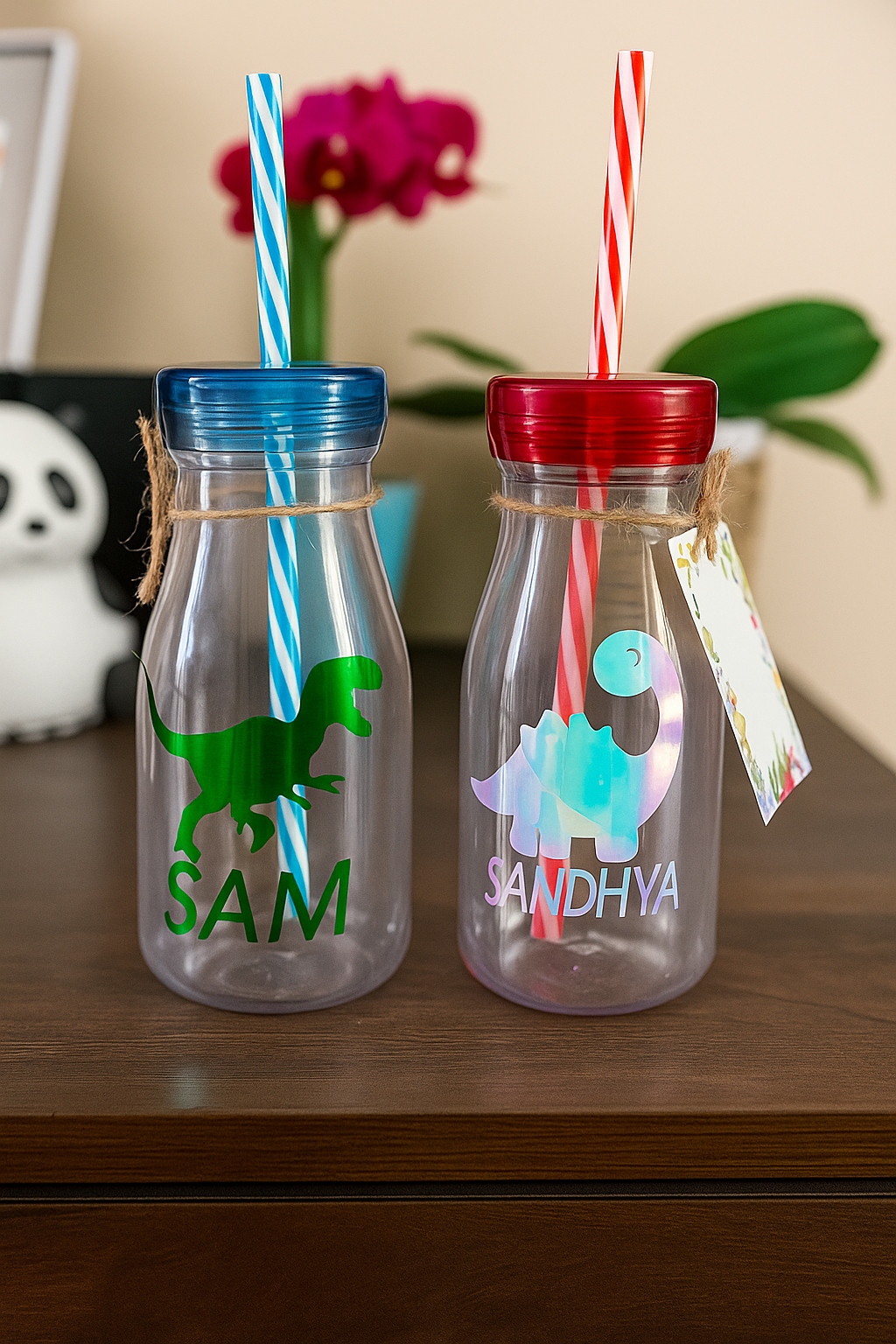 Personalized Dinosaur Water Bottles COMBO with ERASER 🦖✨