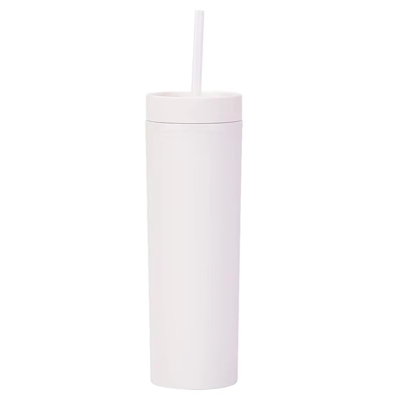 Pack of 2 Long Tumbler with Same Lid and Straw,500ml - Pastel Skinny Tumblers, Unique return  gift