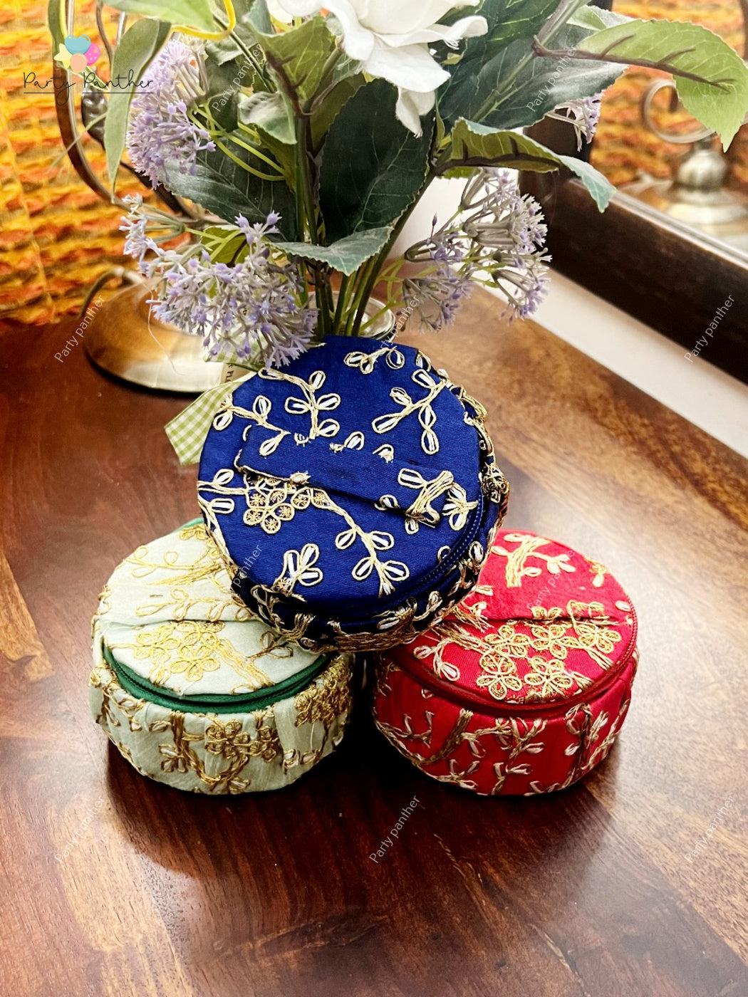 Return gift combo -   Beautiful embroidery design Bangle Box with Bangles, Kumkum and turmeric.