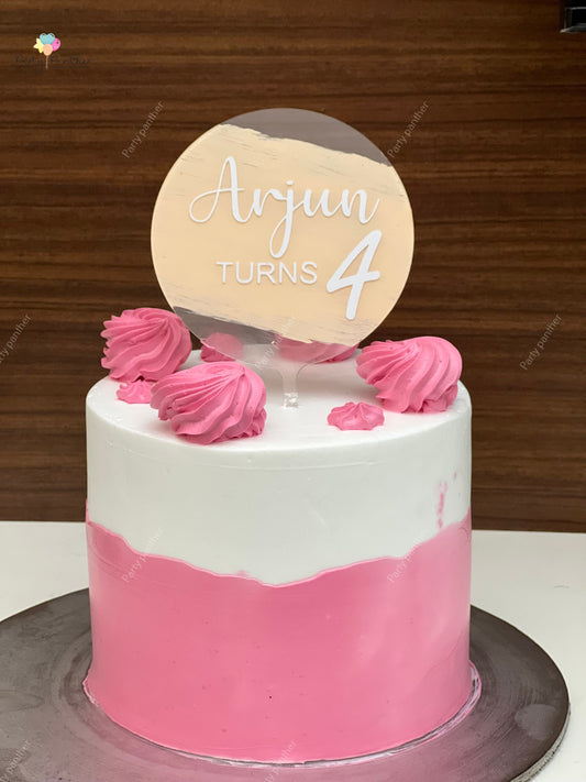 Personalised Acrylic round cake topper for wedding,Engagement, baby shower and Birthday parties