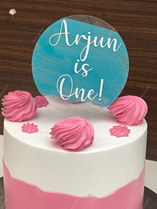 Personalised Acrylic round cake topper for wedding,Engagement, baby shower and Birthday parties