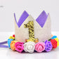 First Birthday Crown, Floral crown, Birthday crown, crown, party hat, 1st birthday crown, cake smash props, purple birthday crown, girls birthday crown