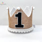 Boy 1st Birthday Crown , Boys First Birthday Crown, Burlap Party Crown ,Wild One, Prince Crown