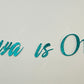 Customised Cursive Teal Glitter Banner - Personalized Handmade party decorations for all occasions