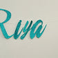 Customised Cursive Teal Glitter Banner - Personalized Handmade party decorations for all occasions